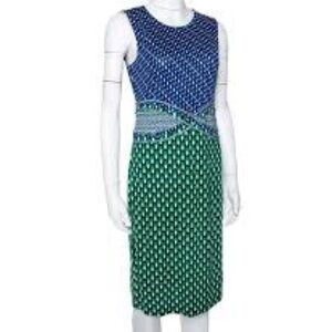 NWT Diane von Furstenberg Evita 100% Silk Sleeveless MIDI Dress Sz-6